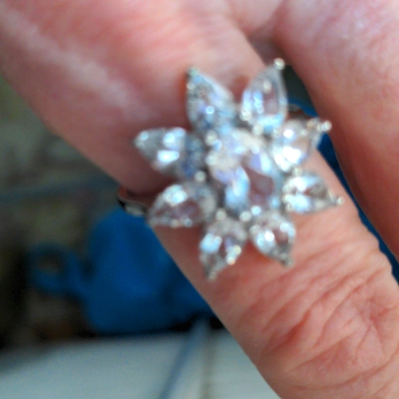 QVC Quartz ring.  Sterling.  Multi gemstone ring.  8.1/2 - Picture 2 of 6